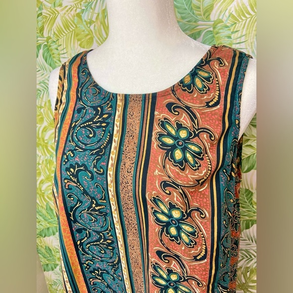 The Jβ Peterman Floral Maxi Dress 90s Style Mixed Print Sleeveless 100% Cotton - Picture 2 of 7